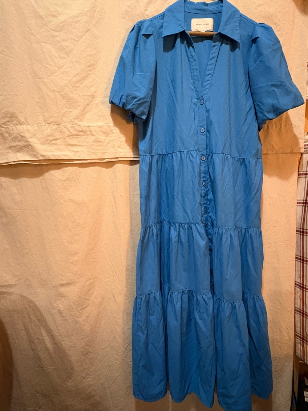 Brochu Walker Blue Tiered Button-Front Maxi Dress